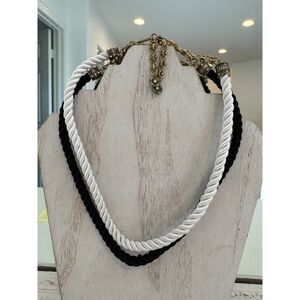2 Heidi Daus Elegant Essentials Pin Enhancer Cord Necklaces Black White